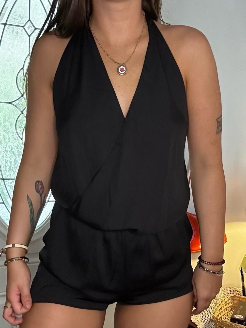 Carole Little Black Halter Romper